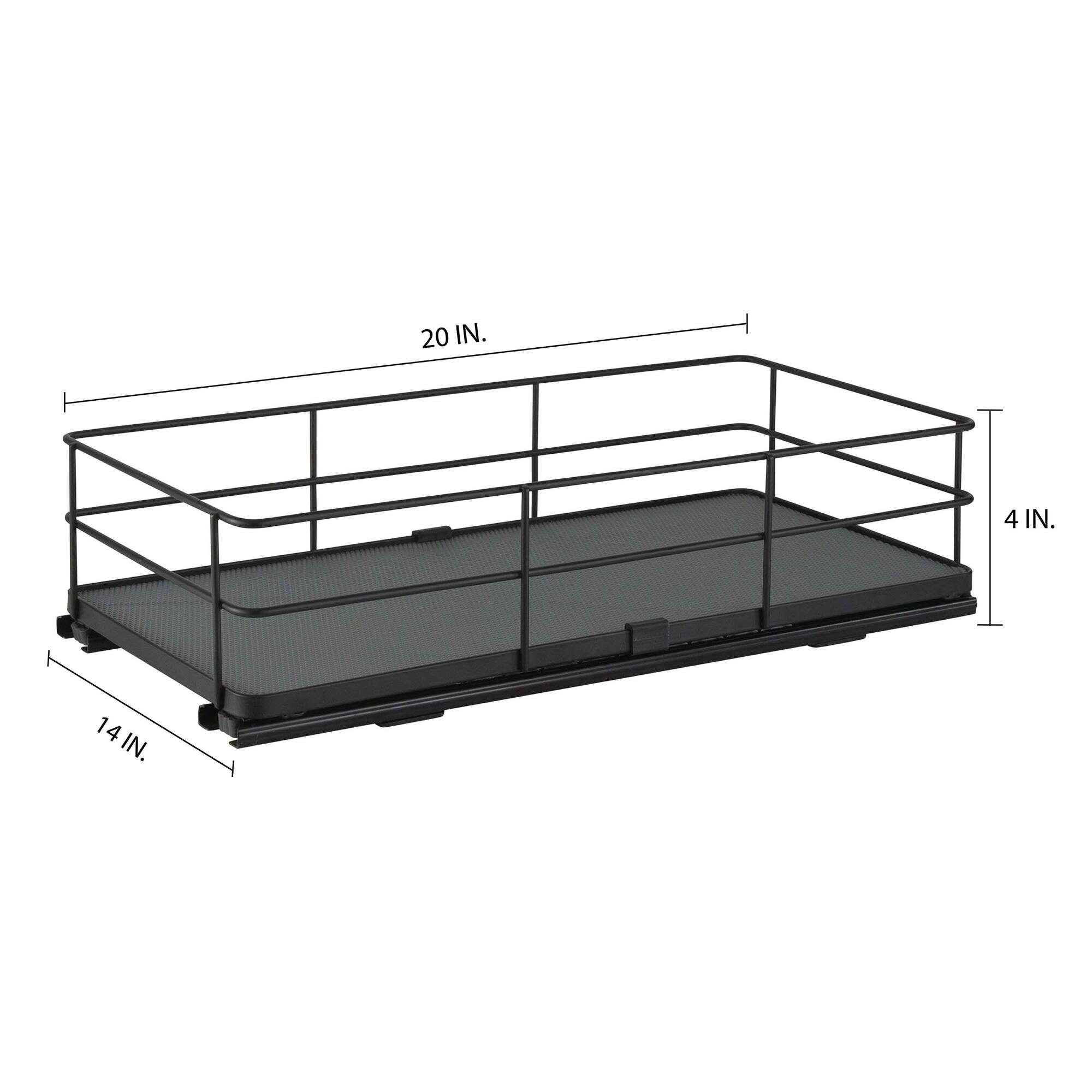 Organize It All Large Matte Black Slide Out Shelf Organizer